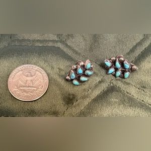 Vintage Navajo turquoise and silver earrings.